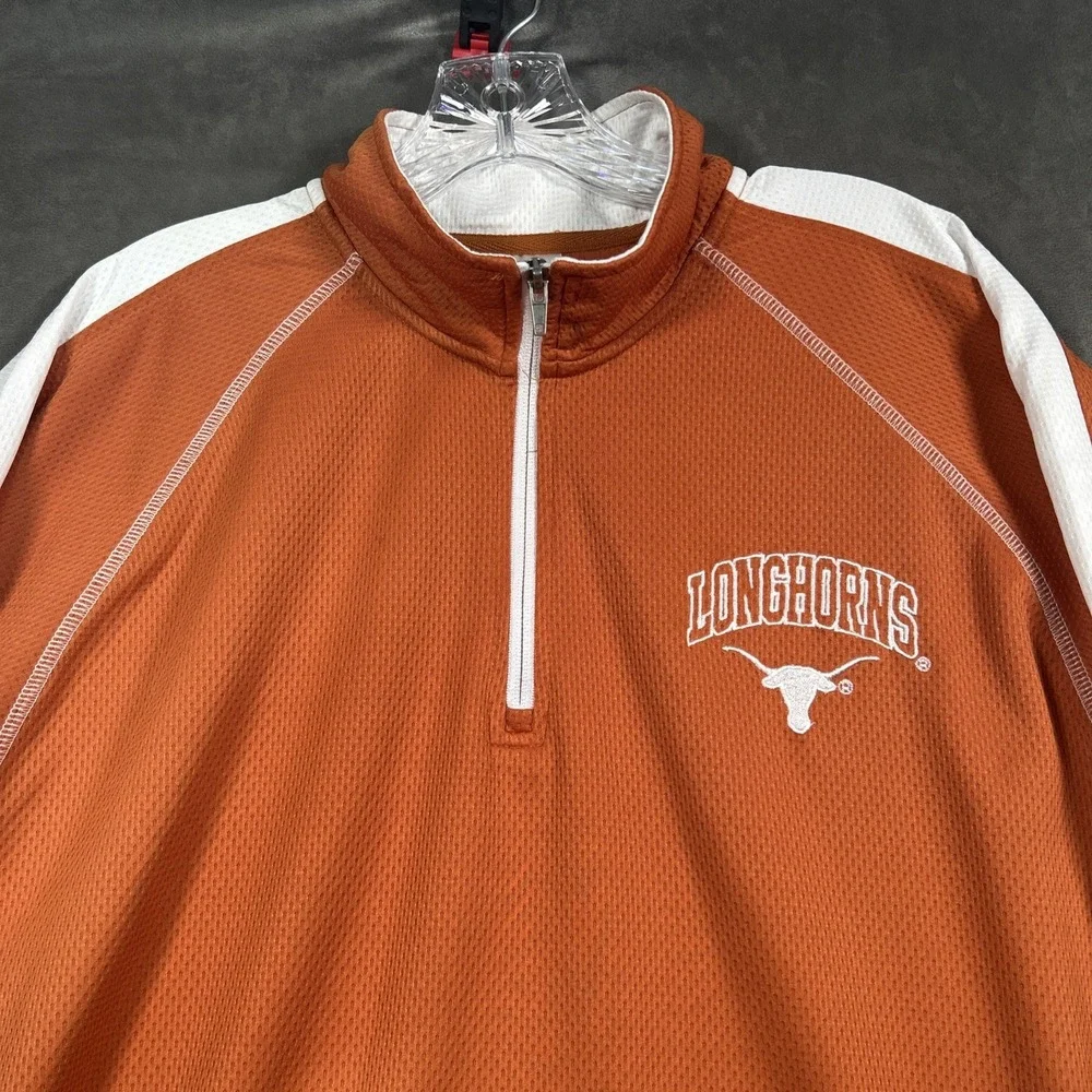 Texas Longhorns Rivalry Threads Mens Orange 1/4 Zip Long Sleeve Pullover L